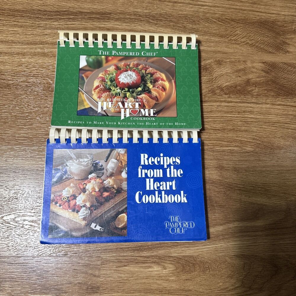 Vintage 90s Lot Of 2 The Pampered Chef Spiral Bound Cookbooks